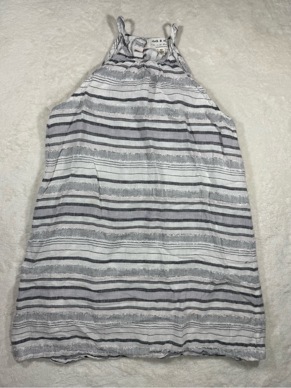 Cloth & Stone Anthropologie Striped Linen Blend Dress Small